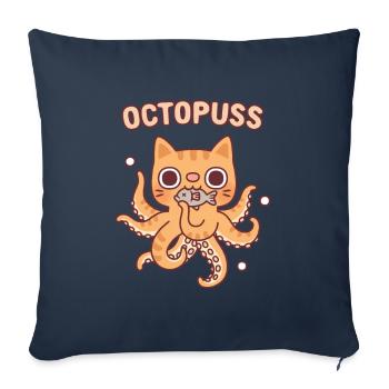 Cute Octopus Tabby Cat Octopuss Pun Funny - Sofa pillowcase 17,3'' x 17,3'' (45 x 45 cm) - navy - Front