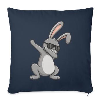 Lapin de Pâques Dab Pâques - Housse de coussin décorative 45 x 45 cm - bleu marine - Devant
