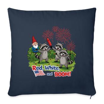 Waschbären-Feuerwerksparty zum 4. Juli - Sofakissenbezug 45 x 45 cm - Navy - Vorne