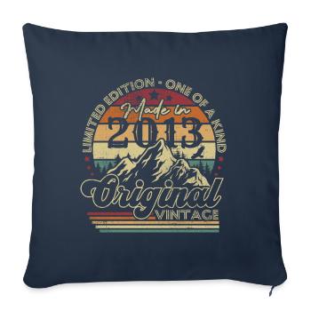 Original 2013 vintage retro anniversary 2013 - Sofa pillowcase 17,3'' x 17,3'' (45 x 45 cm) - navy - Front