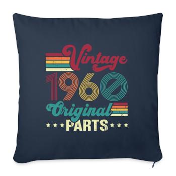 Vintage 1960 Original, Cadeau D'anniversaire - Housse de coussin décorative 45 x 45 cm - bleu marine - Devant