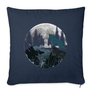 Mountain Wolf Moon - Sofa pillowcase 17,3'' x 17,3'' (45 x 45 cm) - navy - Front