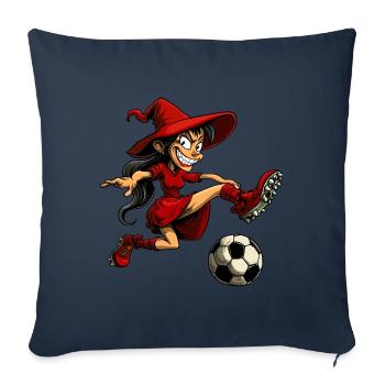 Football de sorcière - Housse de coussin décorative 45 x 45 cm - bleu marine - Devant