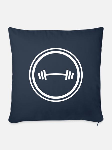 Hantel Gewichte Fitness - Sofakissenbezug 45 x 45 cm - Navy