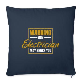 électricien - Housse de coussin décorative 45 x 45 cm - bleu marine - Devant