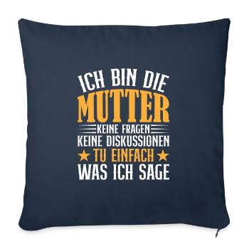 Mutter und Kind Motiv T Shirt 10 - Sofakissenbezug 45 x 45 cm - Navy - Vorne