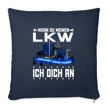 Brummi LKW Fahrer Motiv T Shirt 152 - Sofakissenbezug 45 x 45 cm - Navy - Vorne