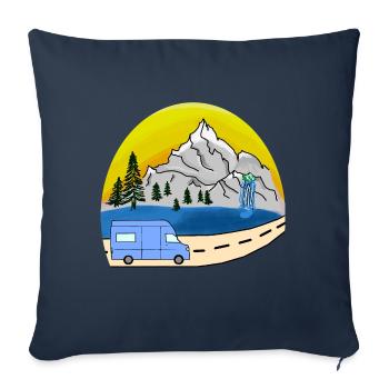 VAN LIFE VANLIFER NOMADS - Housse de coussin décorative 45 x 45 cm - bleu marine - Devant
