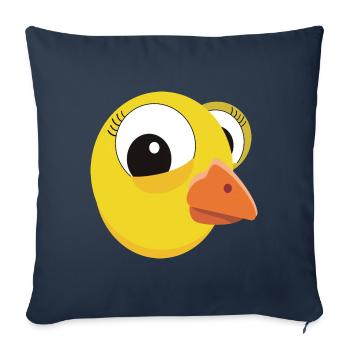 Mignon tête de poussin Pâques lapin de Pâques Carnaval drôle - Housse de coussin décorative 45 x 45 cm - bleu marine - Devant