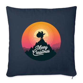 Weihnachtsmann auf dem Berg Merry Christmas - Sofakissenbezug 45 x 45 cm - Navy - Vorne