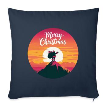 Weihnachtsmann auf dem Berg Merry Christmas - Sofakissenbezug 45 x 45 cm - Navy - Vorne