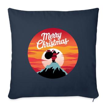 Weihnachtsmann auf dem Berg Merry Christmas - Sofakissenbezug 45 x 45 cm - Navy - Vorne