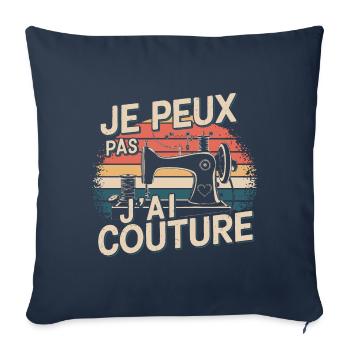 Je peux pas j ai Couture - Housse de coussin décorative 45 x 45 cm - bleu marine - Devant