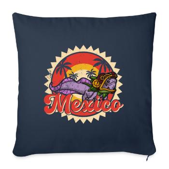 Quetzalcoatl Axolotl Mexique Divinité Aztèque - Housse de coussin décorative 45 x 45 cm - bleu marine - Devant