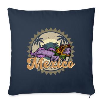 Quetzalcoatl Axolotl Mexique Divinité Aztèque - Housse de coussin décorative 45 x 45 cm - bleu marine - Devant