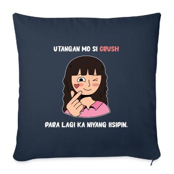 Fil-Am Crush Design pour les fiers Pinoys - Housse de coussin décorative 45 x 45 cm - bleu marine - Devant