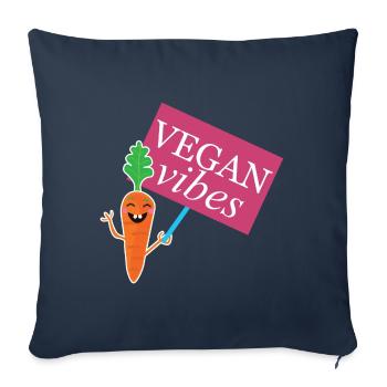 Vegan Vibes Design for Proud Vegans - Sofa pillowcase 17,3'' x 17,3'' (45 x 45 cm) - navy - Front