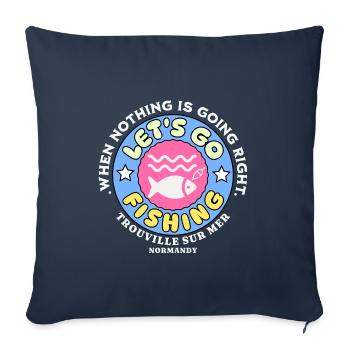 Let's go fishing - Housse de coussin décorative 45 x 45 cm - bleu marine - Devant