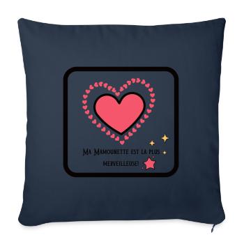 Ma Mamounette elle est merveilleuse - Housse de coussin décorative 45 x 45 cm - bleu marine - Devant