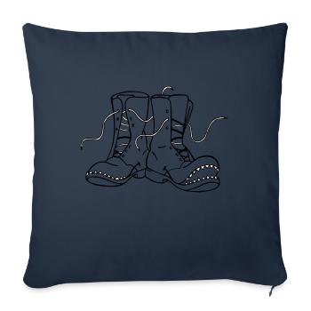 Monster Schuhe "Schnür & Senkel" teilweiß - Sofakissenbezug 45 x 45 cm - Navy - Vorne