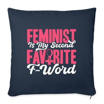 Égalité des sexes Égalité des sexes - Housse de coussin décorative 45 x 45 cm - bleu marine - Devant