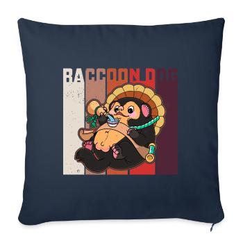 Raccoon Dog Raccoon Dog Enok Japon - Housse de coussin décorative 45 x 45 cm - bleu marine - Devant