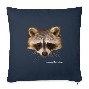 raton laveur - Housse de coussin décorative 45 x 45 cm - bleu marine - Devant
