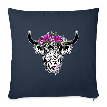 Highlands écossais Highland Bovins Highland Vache des Highlands - Housse de coussin décorative 45 x 45 cm - bleu marine - Devant