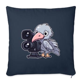 Photographie de bec-de-chaussure - Housse de coussin décorative 45 x 45 cm - bleu marine - Devant
