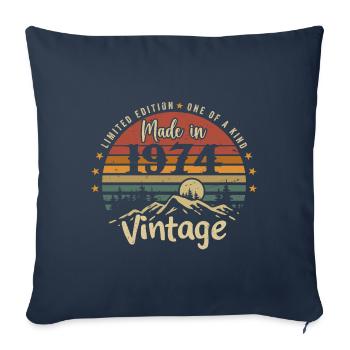 1974 Anniversary Born in 1974 Limited Edition - Sofa pillowcase 17,3'' x 17,3'' (45 x 45 cm) - navy - Front