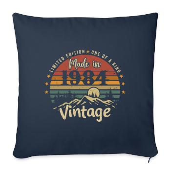 1984 Anniversaire Né En 1984 Édition Limitée - Housse de coussin décorative 45 x 45 cm - bleu marine - Devant
