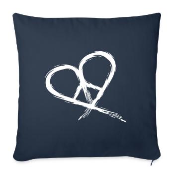 Peace Symbol Hippie coeur paix Liberté Amour - Housse de coussin décorative 45 x 45 cm - bleu marine - Devant