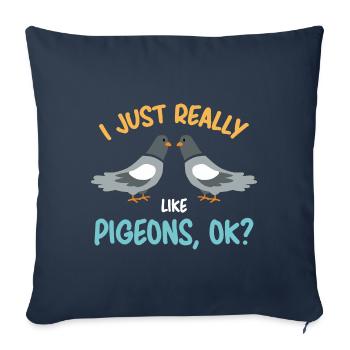Pigeons Pigeons Pigeon Lovers Gift - Sofa pillowcase 17,3'' x 17,3'' (45 x 45 cm) - navy - Front