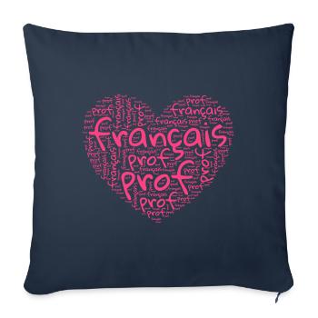 Enseignante De Français Meilleure Prof De Français - Housse de coussin décorative 45 x 45 cm - bleu marine - Devant