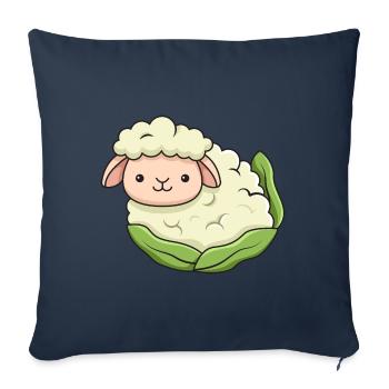 Sheep Cauliflower Design for Sheep Lovers - Sofa pillowcase 17,3'' x 17,3'' (45 x 45 cm) - navy - Front