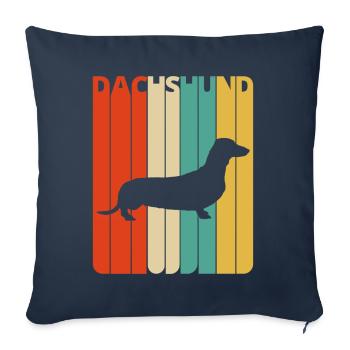 Retro Vintage Dachshund Gifts for Dog Lovers.Puppy - Sofa pillowcase 17,3'' x 17,3'' (45 x 45 cm) - navy - Front