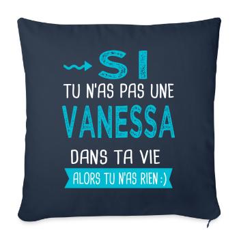 Vanessa Si tu n as pas une vanessa - Housse de coussin décorative 45 x 45 cm - bleu marine - Devant