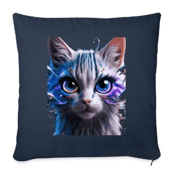 Space Cat - Sofa pillowcase 17,3'' x 17,3'' (45 x 45 cm) - navy - Front