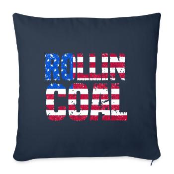 Conception de rouleaux de carbone aux États-Unis pour les conducteurs de diesel - Housse de coussin décorative 45 x 45 cm - bleu marine - Devant