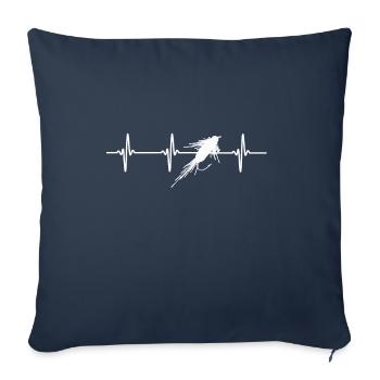 Fly fishing heart rate - Sofa pillowcase 17,3'' x 17,3'' (45 x 45 cm) - navy - Front