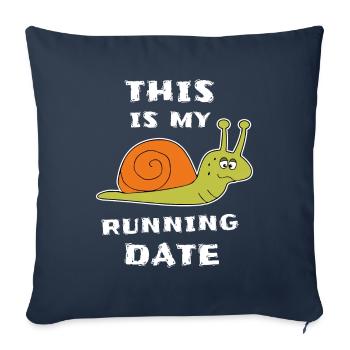 Jogging lent Snail Runner - Housse de coussin décorative 45 x 45 cm - bleu marine - Devant