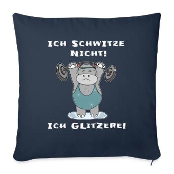 Ich schwitze nicht ich glitzere Krafsportler - Sofakissenbezug 45 x 45 cm - Navy - Vorne
