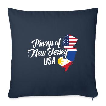 Les Philippins du New Jersey conçoivent pour les fiers Fil-Ams - Housse de coussin décorative 45 x 45 cm - bleu marine - Devant