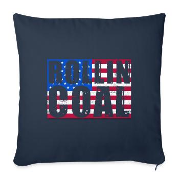 Conception de rouleaux de carbone aux États-Unis pour les conducteurs de diesel - Housse de coussin décorative 45 x 45 cm - bleu marine - Devant