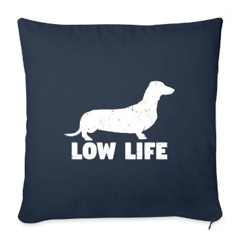 Low Life.Funny Vintage Dachshund Silhouette Gifts. - Sofa pillowcase 17,3'' x 17,3'' (45 x 45 cm) - navy - Front