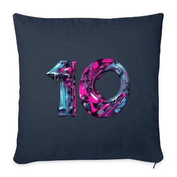 NON. 10 NUMÉRO 10 COOL 10E ANNIVERSAIRE - Housse de coussin décorative 45 x 45 cm - bleu marine - Devant