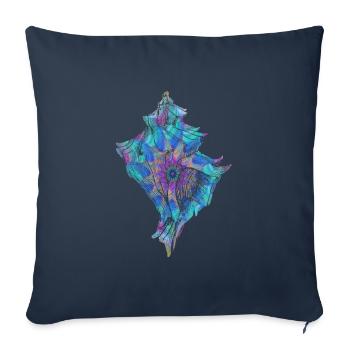 Magical Conch Shell Trippy Seashell Psychedelic - Sofa pillowcase 17,3'' x 17,3'' (45 x 45 cm) - navy - Front