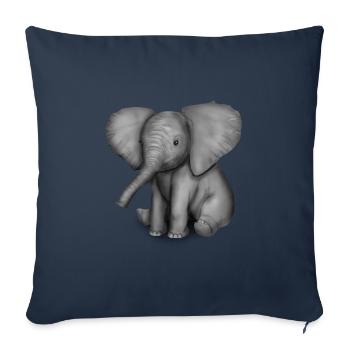 Baby elephant picture elephant - Sofa pillowcase 17,3'' x 17,3'' (45 x 45 cm) - navy - Front