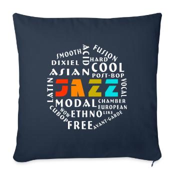 Jazzs style jazz jazz avec jazz - Housse de coussin décorative 45 x 45 cm - bleu marine - Devant