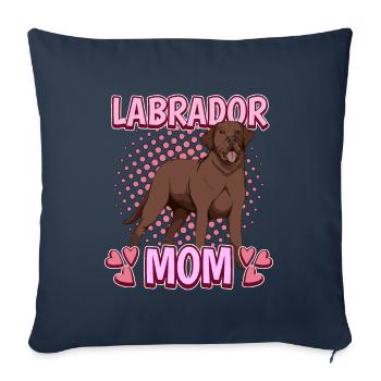 Brauner Labrador Labbi Labrador Mom - Housse de coussin décorative 45 x 45 cm - bleu marine - Devant
